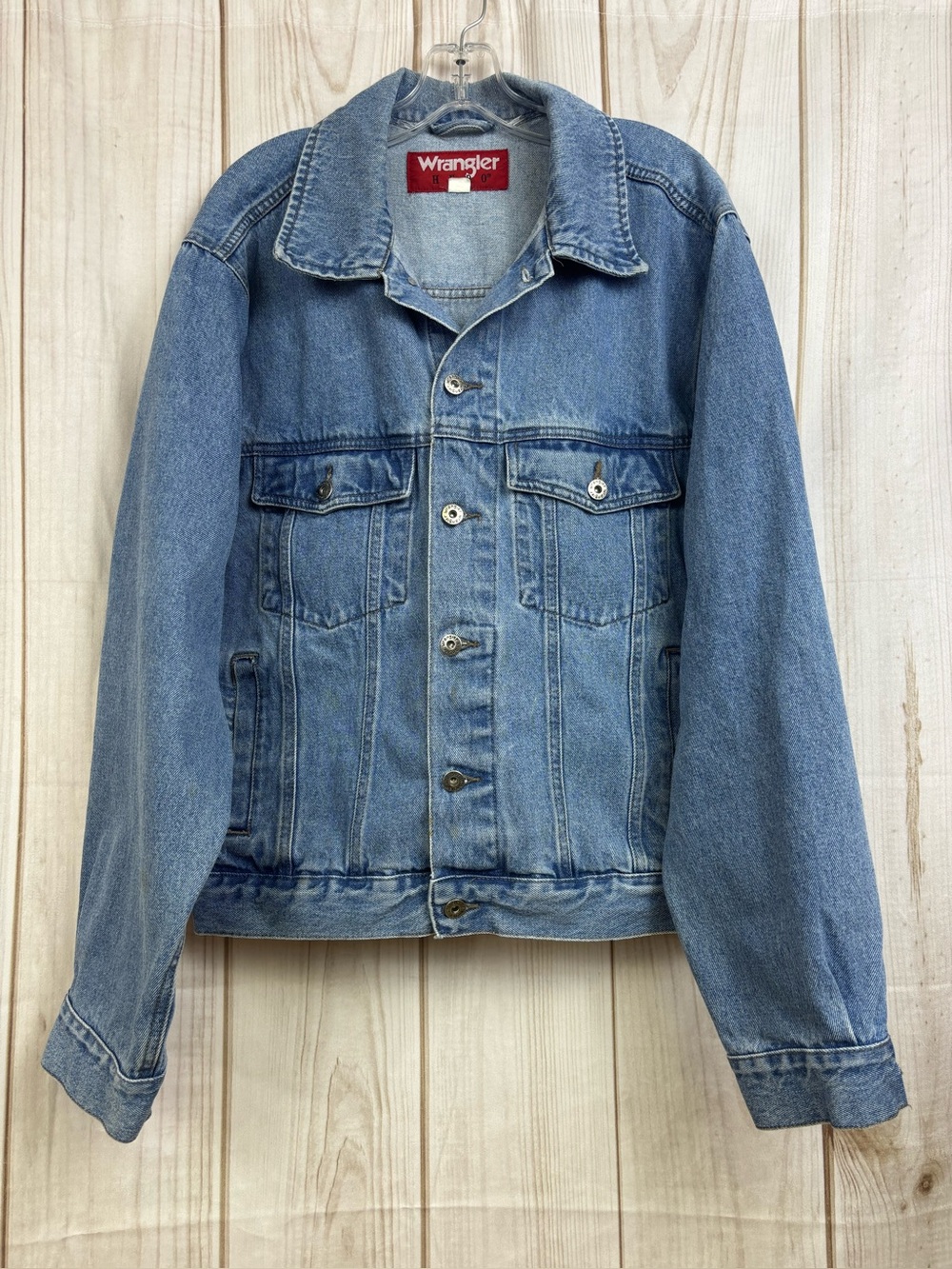 Vintage Wrangler Hero 90's Trucker Denim Jacket Western Rigid Ranch Wear Large